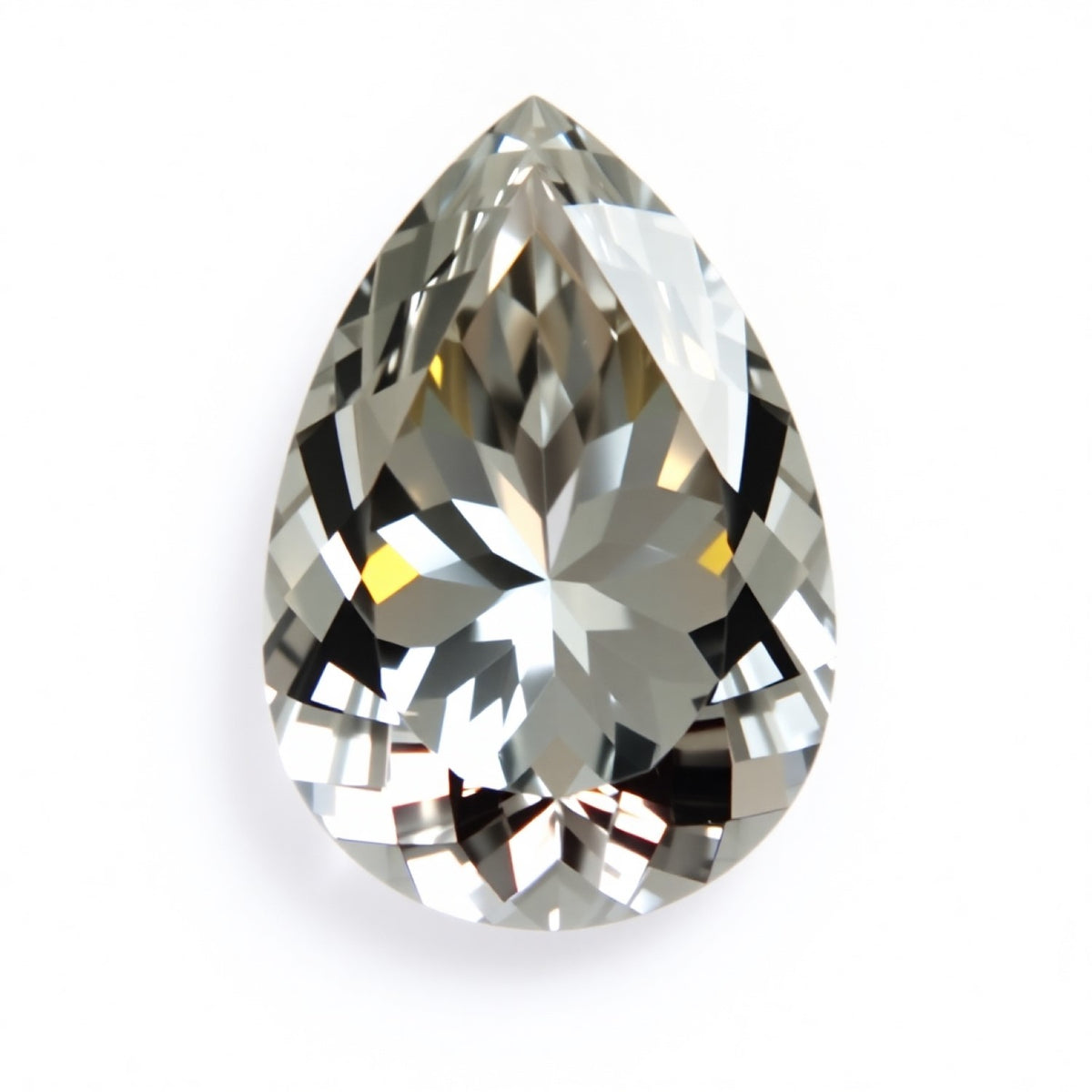 Moissanite 1PC Chunky 15x20 MM Pear Faceted White Luster Man Made Loose Gemstones