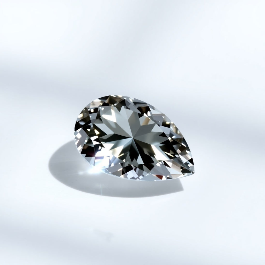Moissanite 1PC Tiny 3x5 MM Pear Faceted White Luster Man Made Loose Gems