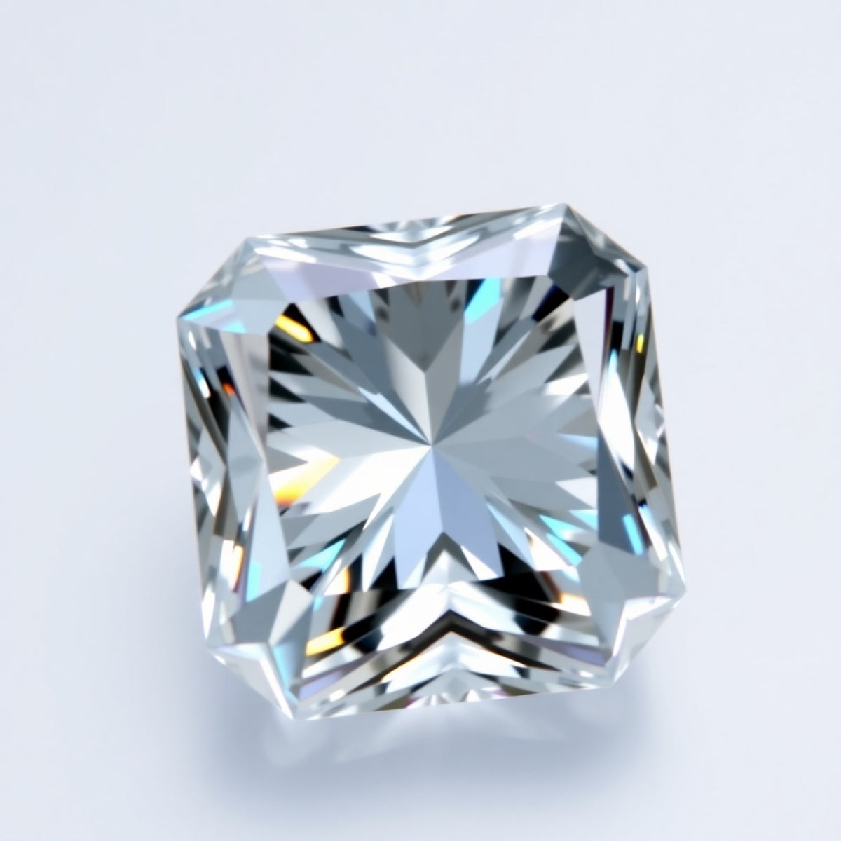 Moissanite 1PC Chunky 15x15 MM Square Faceted White Superior Man Made Loose Gemstone