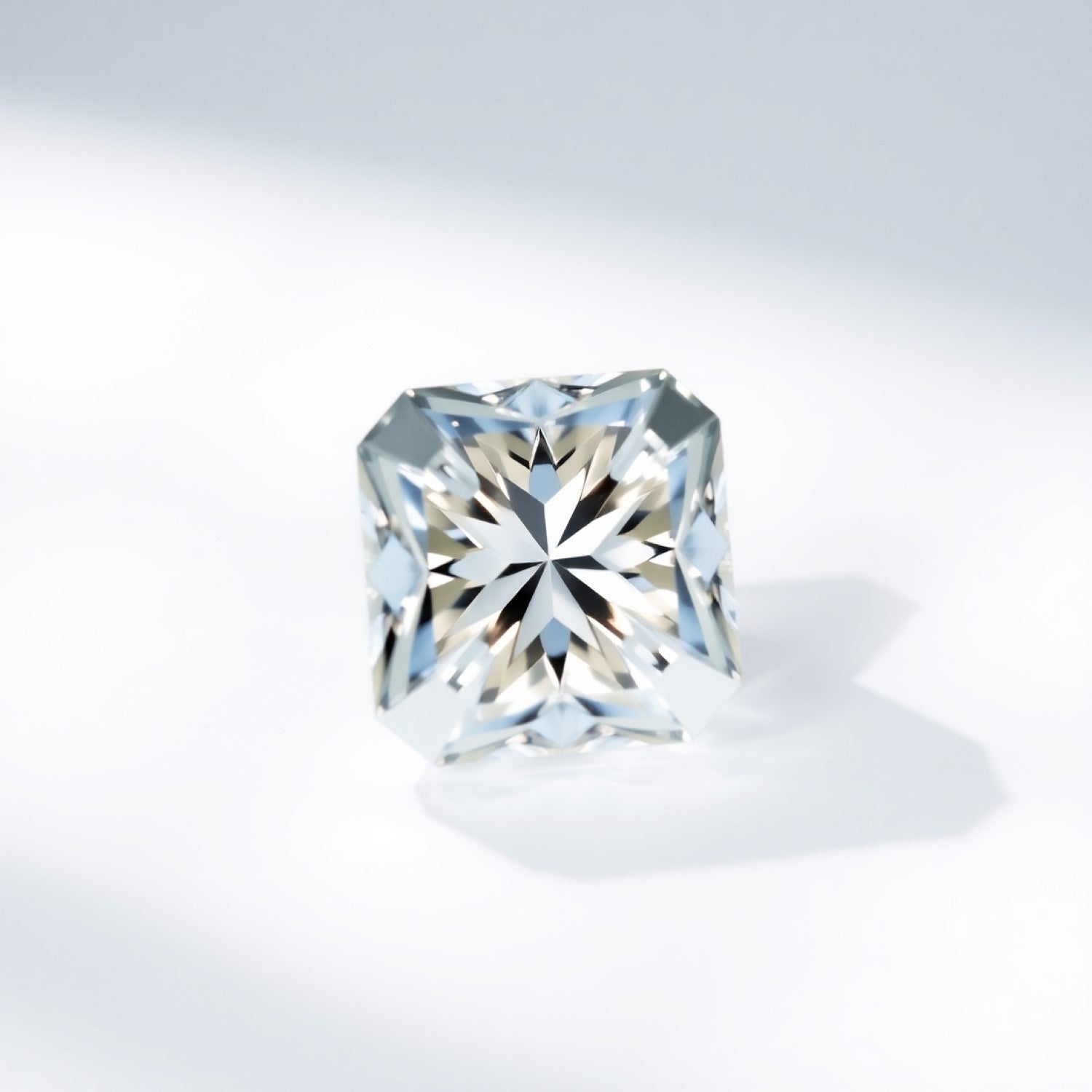 Moissanite 1PC Small 7x7 MM Square Faceted White Splendid Man Made Loose Gemstone Main image