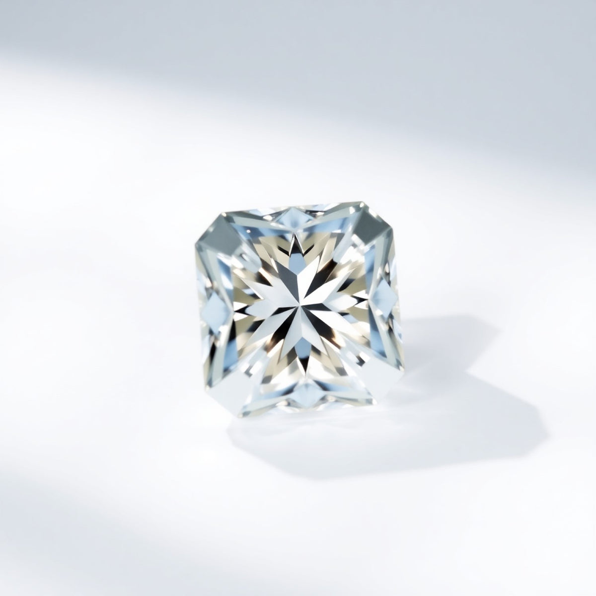 Moissanite 1PC Small 7x7 MM Square Faceted White Splendid Man Made Loose Gemstone