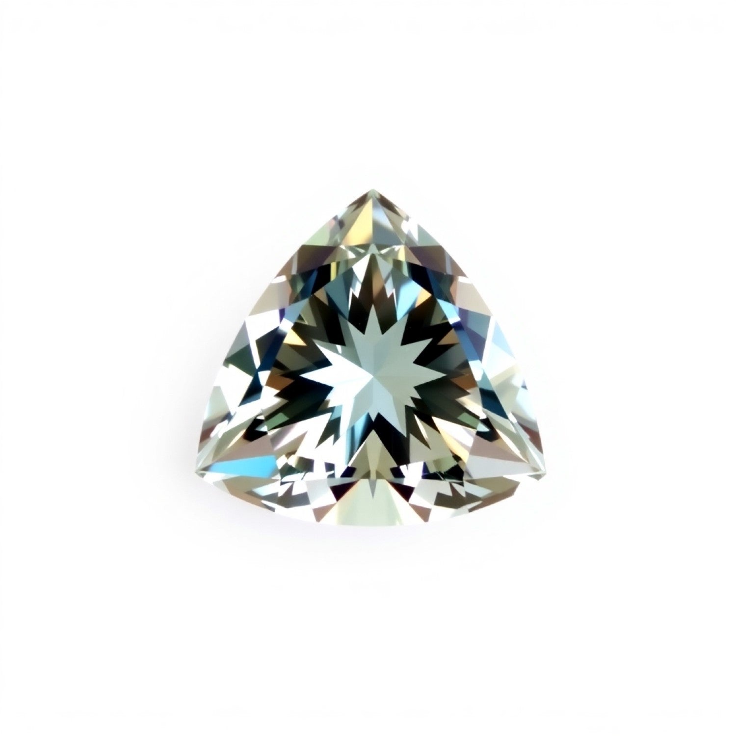 Moissanite 1PC Chunky 14x14 MM Triangle Faceted White Genuine Man Made Loose Gems