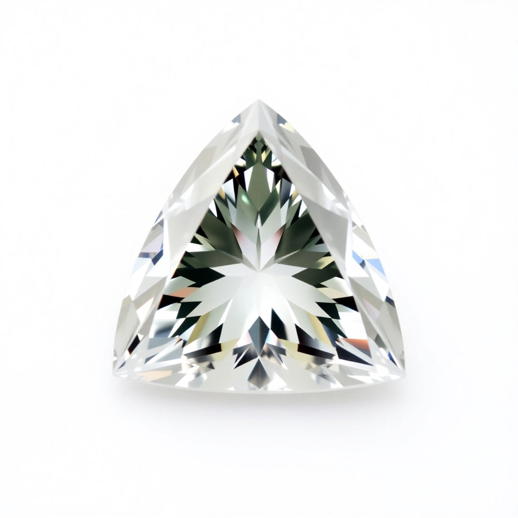 Moissanite 1PC Chunky 14x14 MM Triangle Faceted White Genuine Man Made Loose Gems
