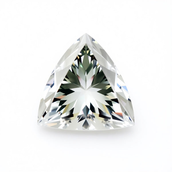 Moissanite 1PC Chunky 14x14 MM Triangle Faceted White Genuine Man Made Loose Gems