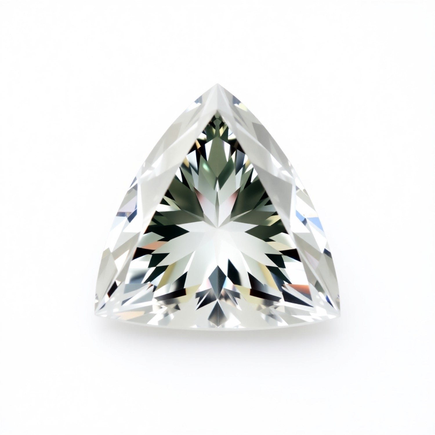 Moissanite 1PC Chunky 16x16 MM Triangle Faceted White Pure Man Made Loose Gemstones メイン画像