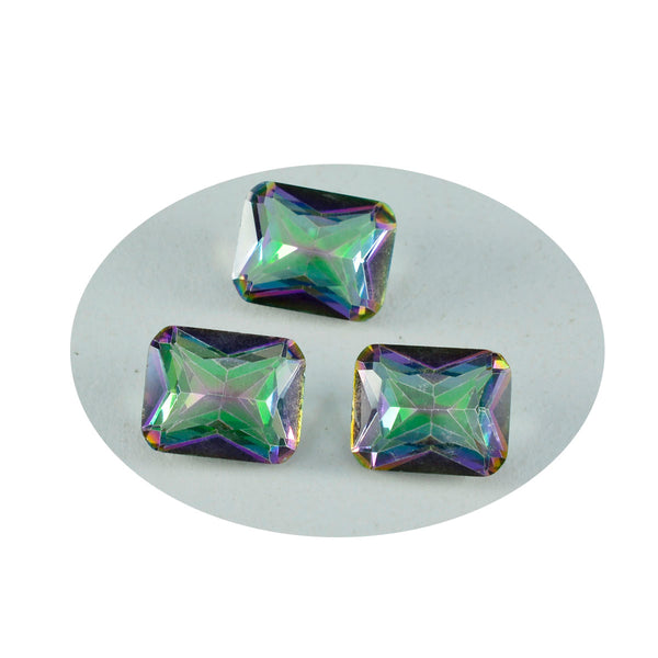 Mystic Quartz 1PC Chunky 13x18 MM Emerald Faceted Multicolor Brilliant Semi Precious Loose Gems