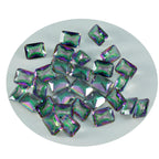 Mystic Quartz 1PC Small 6x9 MM Emerald Faceted Multicolor Lustrous Semi Precious Gems