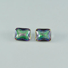 Mystic Quartz 1PC Chunky 13x18 MM Emerald Faceted Multicolor Brilliant Semi Precious Loose Gems