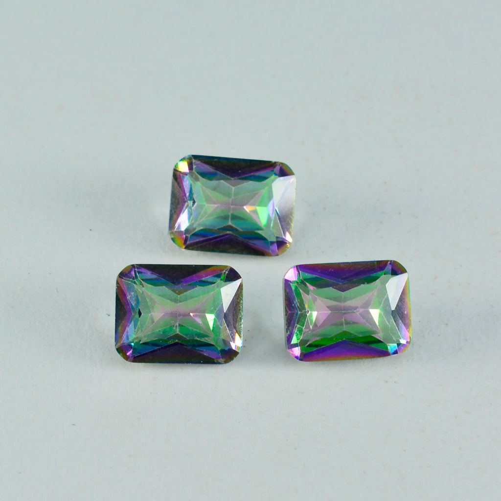 Mystic Quartz 1PC Tiny 3x5 MM Emerald Faceted Multicolor Sparkling Semi Precious Gems