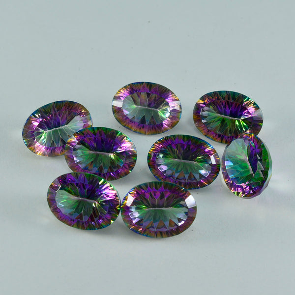 Mystic Quartz 1PC Chunky 15x20 MM Oval Faceted Multicolor Natural Semi Precious Loose Gemstone