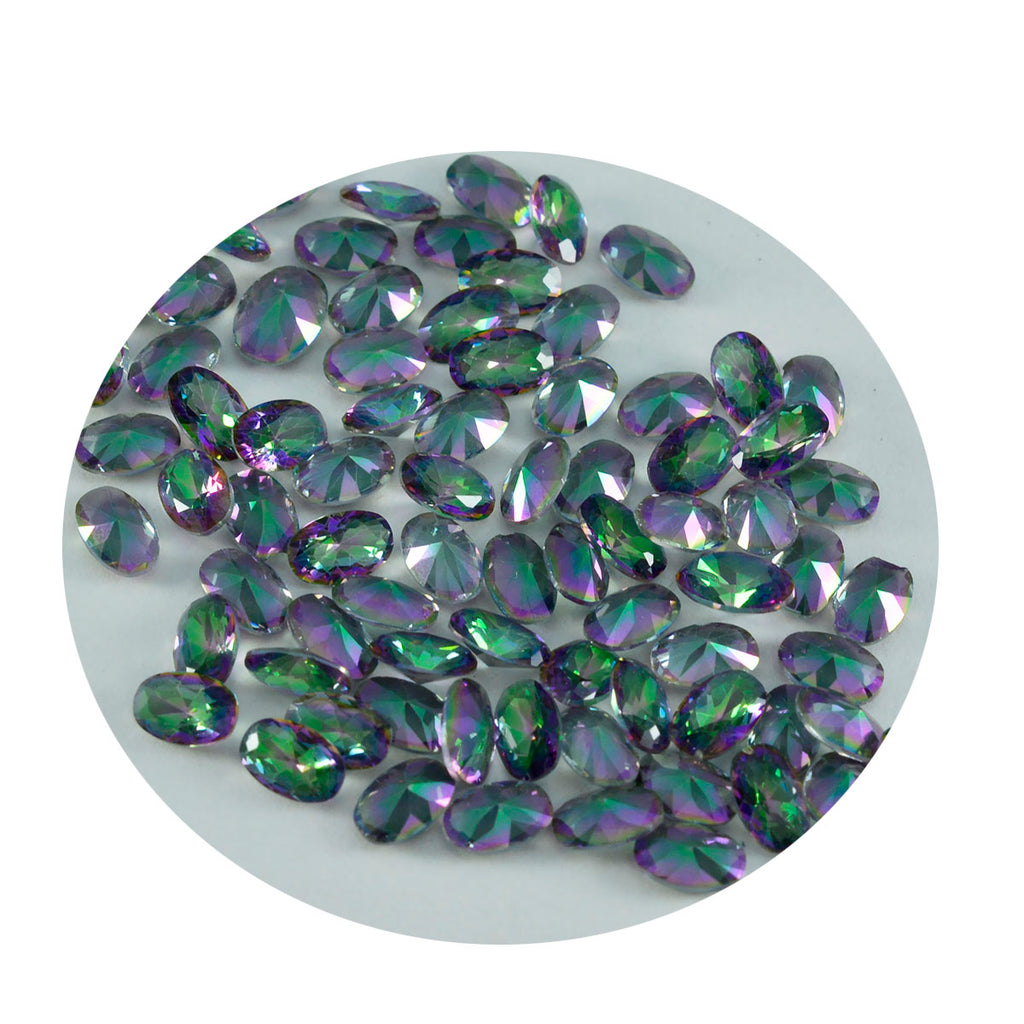 Mystic Quartz 1PC Tiny 5x7 MM Oval Faceted Multicolor Superior Semi Precious Loose Gemstone