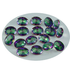 Mystic Quartz 1PC Medium 7x10 MM Oval Faceted Multicolor Sparkling Semi Precious Loose Gemstone