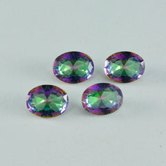 Mystic Quartz 1PC Small 6x8 MM Oval Faceted Multicolor Pure Semi Precious Loose Gemstones