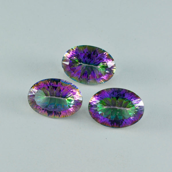 Mystic Quartz 1PC Chunky 12x16 MM Oval Faceted Multicolor Fine Semi Precious Gems