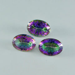 Mystic Quartz 1PC Tiny 4x6 MM Oval Faceted Multicolor Genuine Semi Precious Loose Gems