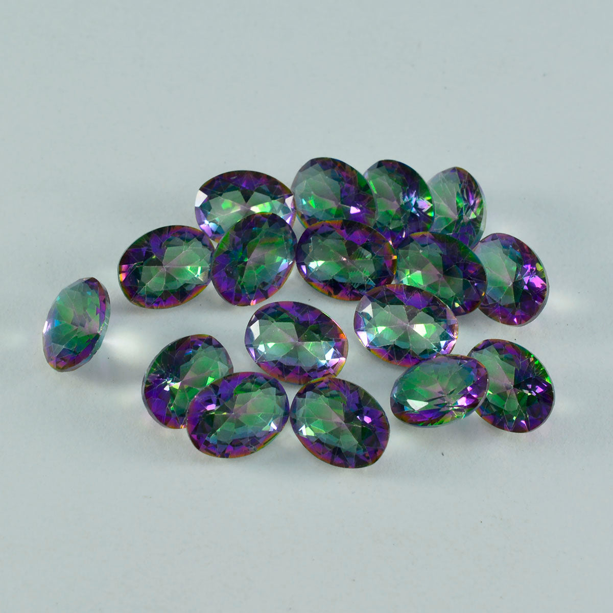 Mystic Quartz 1PC Medium 7x10 MM Oval Faceted Multicolor Sparkling Semi Precious Loose Gemstone Imagen secundaria del producto