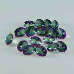 Mystic Quartz 1PC Small 7x9 MM Oval Faceted Multicolor Brilliant Semi Precious Loose Gems