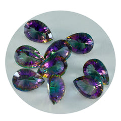 Mystic Quartz 1PC Large 10x14 MM Pear Faceted Multicolor Polished Semi Precious Loose Gems