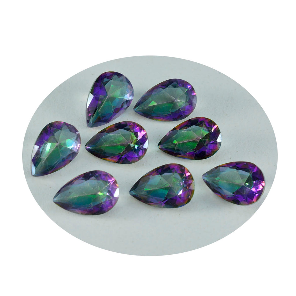 Mystic Quartz 1PC Medium 8x10 MM Pear Faceted Multicolor Pure Semi Precious Loose Gems