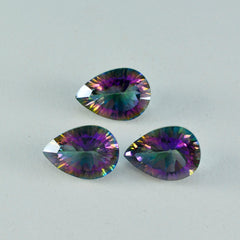 Mystic Quartz 1PC Medium 7x10 MM Pear Faceted Multicolor Superior Semi Precious Gems