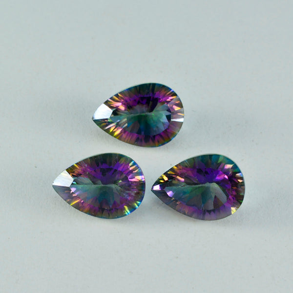 Mystic Quartz 1PC Chunky 13x18 MM Pear Faceted Multicolor Luster Semi Precious Loose Gemstones