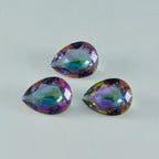 Mystic Quartz 1PC Tiny 3x5 MM Pear Faceted Multicolor Lustrous Semi Precious Loose Gemstone