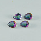 Mystic Quartz 1PC Small 6x9 MM Pear Faceted Multicolor Natural Semi Precious Loose Gemstone