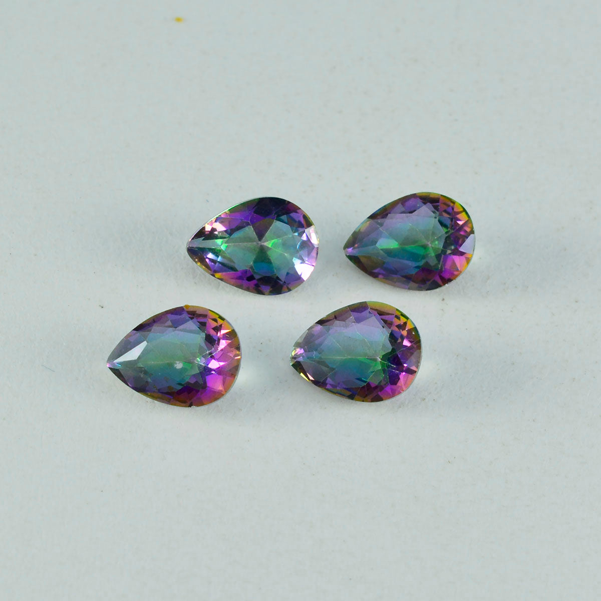Mystic Quartz 1PC Small 6x9 MM Pear Faceted Multicolor Natural Semi Precious Loose Gemstone
