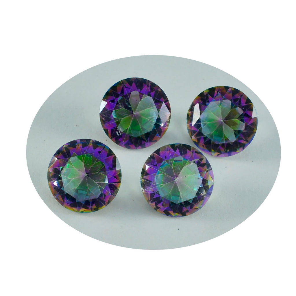 Mystic Quartz 1PC Large 11x11 MM Round Faceted Multicolor Fine Semi Precious Gems