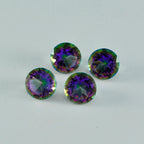 Mystic Quartz 1PC Tiny 6x6 MM Round Faceted Multicolor Polished Semi Precious Loose Gemstones