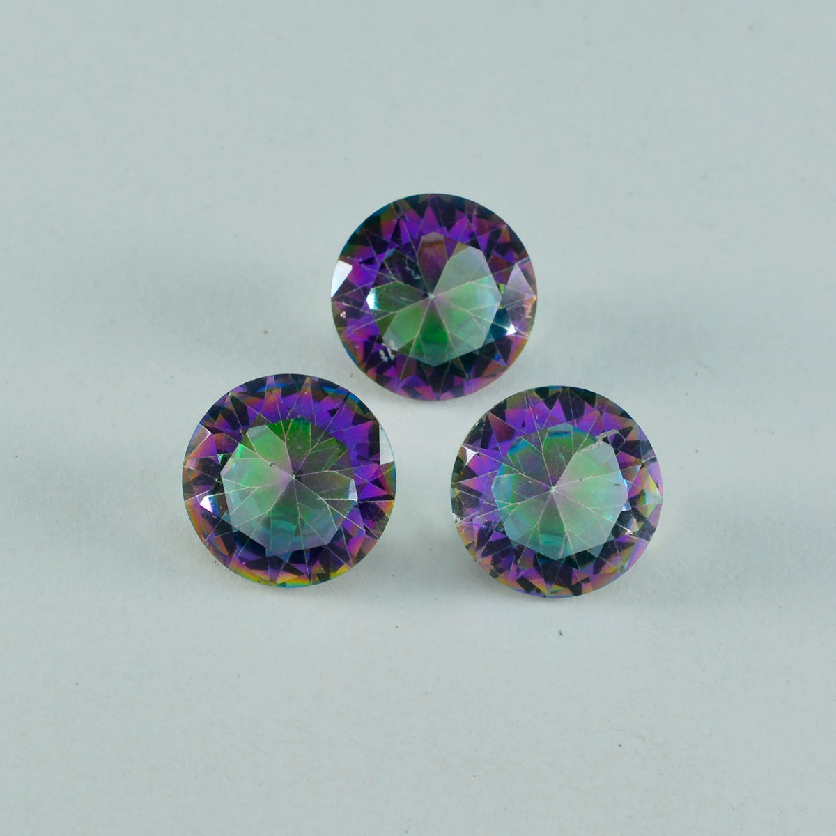 Mystic Quartz 10PC Tiny 4x4 MM Round Faceted Multicolor Brilliant Semi Precious Loose Gems