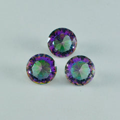 Mystic Quartz 10PC Tiny 4x4 MM Round Faceted Multicolor Brilliant Semi Precious Loose Gems