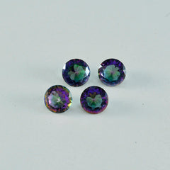 Mystic Quartz 1PC Small 7x7 MM Round Faceted Multicolor Splendid Semi Precious Gems