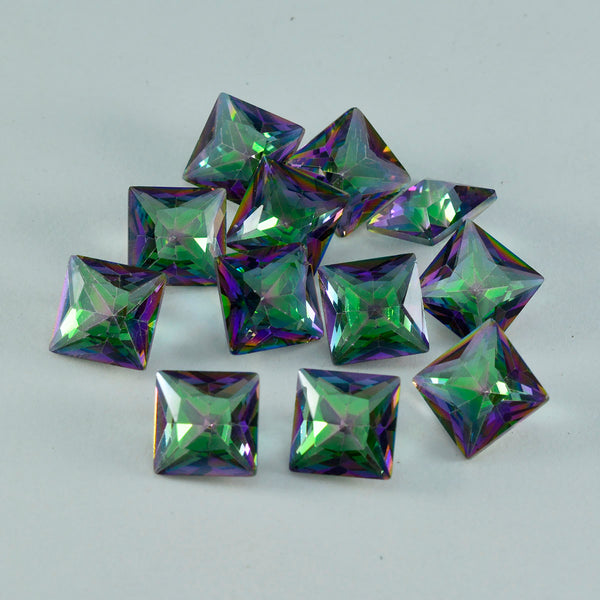 Mystic Quartz 1PC Chunky 13x13 MM Square Faceted Multicolor Natural Semi Precious Loose Gemstone