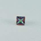 Mystic Quartz 1PC Large 12x12 MM Square Faceted Multicolor High Quality Semi Precious Loose Gems