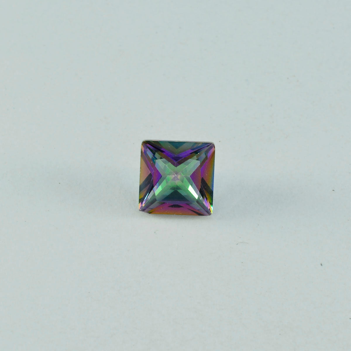 Mystic Quartz 1PC Large 12x12 MM Square Faceted Multicolor High Quality Semi Precious Loose Gems