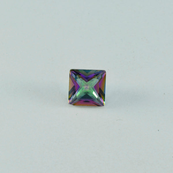 Mystic Quartz 1PC Large 12x12 MM Square Faceted Multicolor High Quality Semi Precious Loose Gems