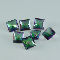 Mystic Quartz 1PC Chunky 14x14 MM Square Faceted Multicolor Genuine Semi Precious Loose Gemstones