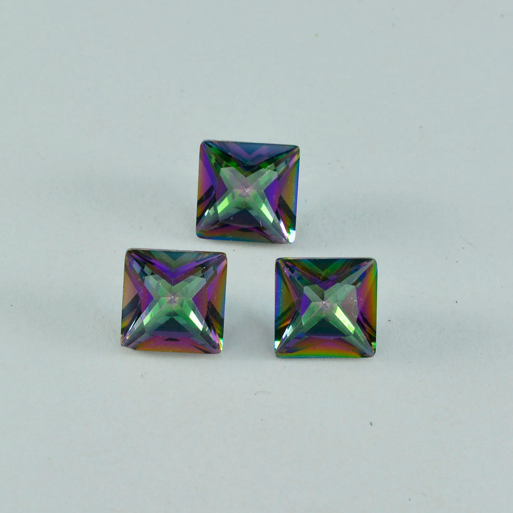 Mystic Quartz 1PC Chunky 15x15 MM Square Faceted Multicolor Superior Semi Precious Gems
