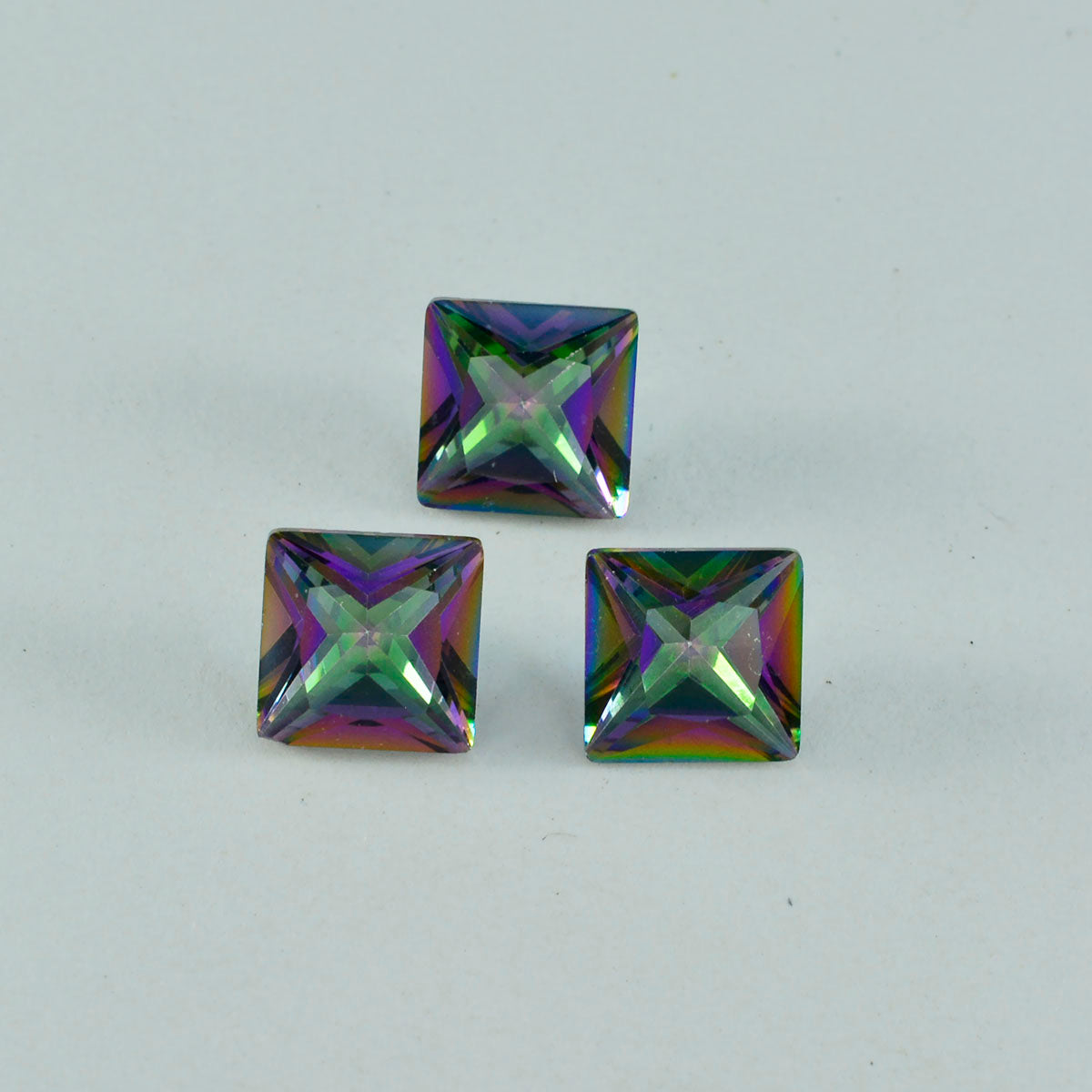 Mystic Quartz 1PC Chunky 15x15 MM Square Faceted Multicolor Superior Semi Precious Gems