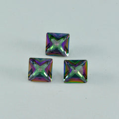 Mystic Quartz 1PC Chunky 15x15 MM Square Faceted Multicolor Superior Semi Precious Gems