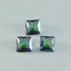 Mystic Quartz 10PC Tiny 4x4 MM Square Faceted Multicolor Brilliant Semi Precious Loose Gems