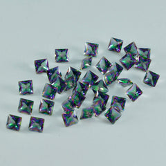 Mystic Quartz 1PC Small 7x7 MM Square Faceted Multicolor Splendid Semi Precious Gems