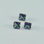 Mystic Quartz 1PC Small 7x7 MM Square Faceted Multicolor Splendid Semi Precious Gems