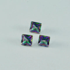 Mystic Quartz 1PC Small 7x7 MM Square Faceted Multicolor Splendid Semi Precious Gems