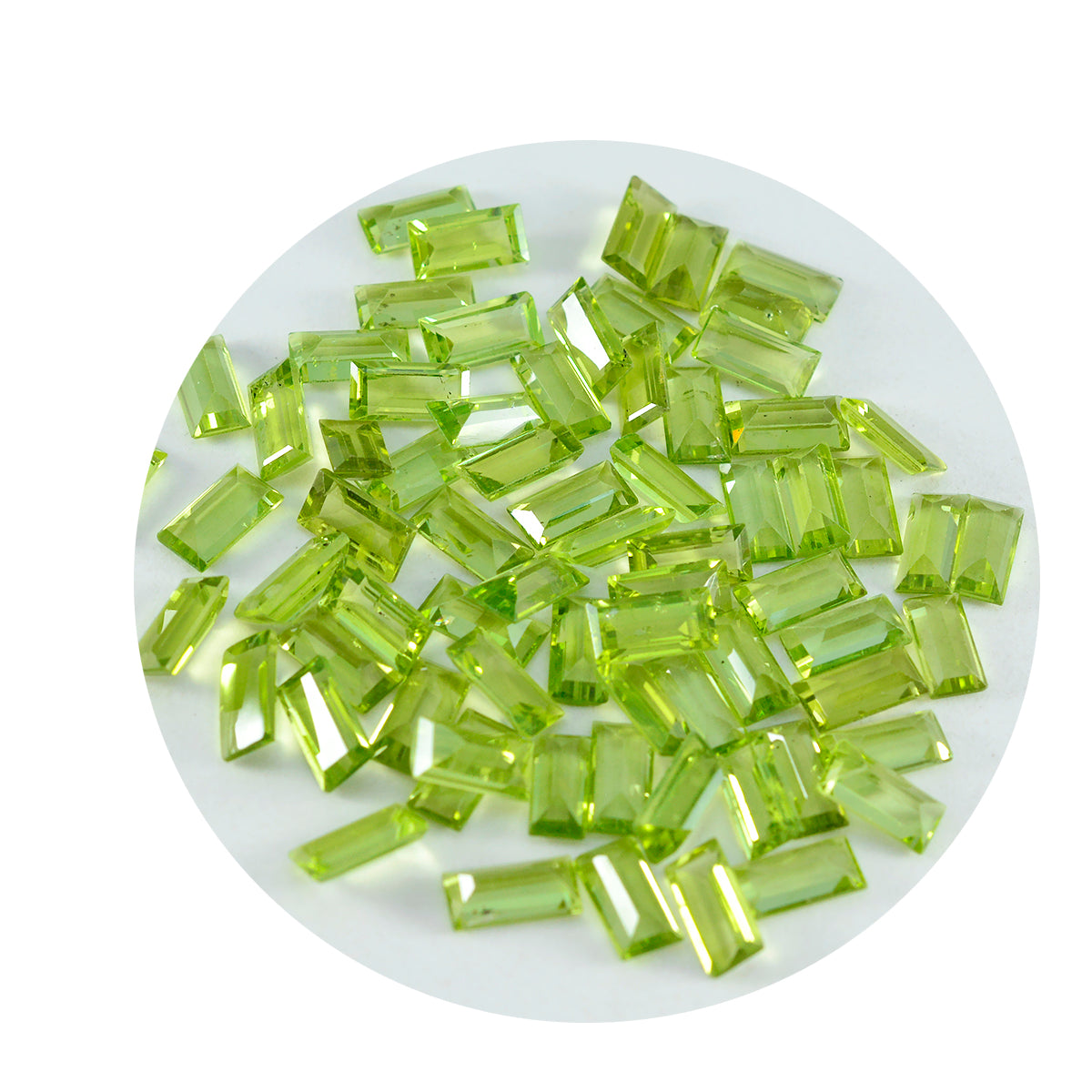 Peridot 1PC Tiny 4x8 MM Baguette Faceted Green Splendid Semi Precious Gems Image secondaire du produit