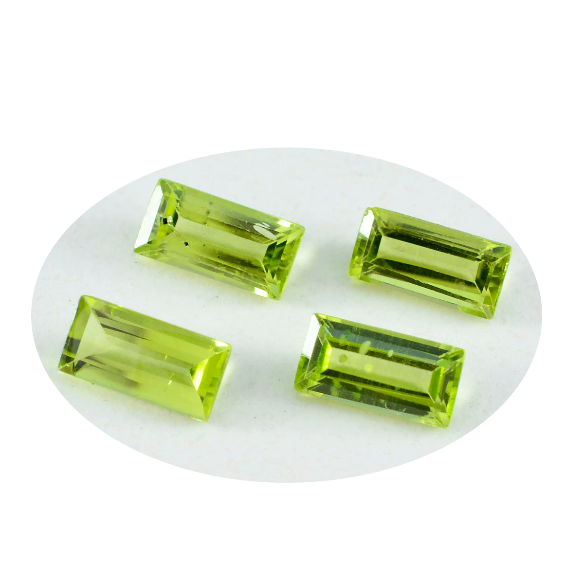 Peridot 1PC Medium 7x14 MM Baguette Faceted Green Shine Semi Precious Loose Gemstones