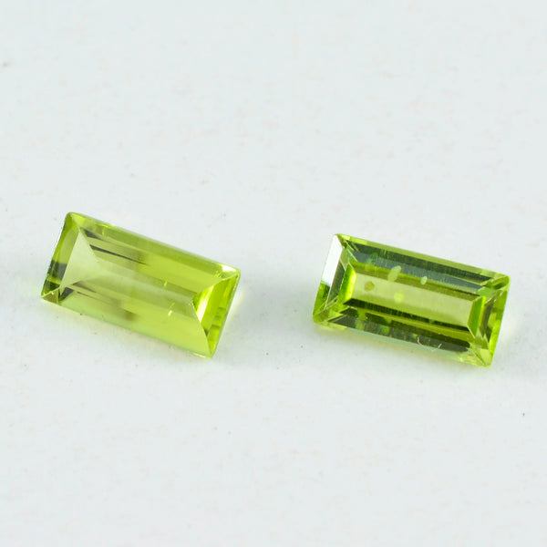 Peridot 10PC Tiny 2.5x5 MM Baguette Faceted Green Sparkling Semi Precious Loose Gemstone
