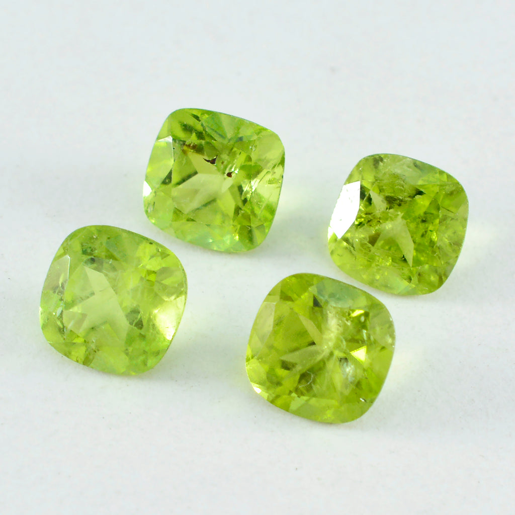 Peridot 1PC Chunky 15x15 MM Cushion Faceted Green Superior Semi Precious Loose Gemstone