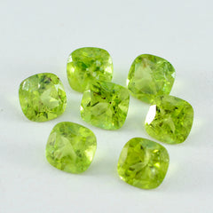 Peridot 10PC Tiny 4x4 MM Cushion Faceted Green Brilliant Semi Precious Loose Gemstones